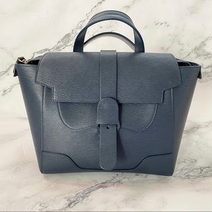 Senreve Midi Maestra Mimosa Leather in Pilot Navy Blue